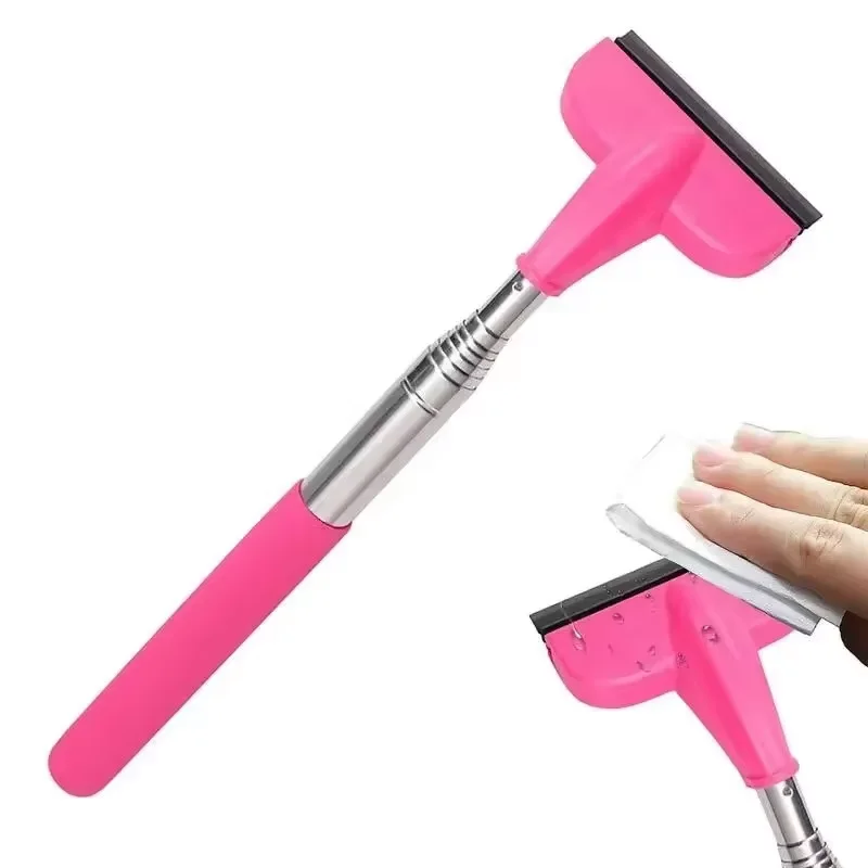 Window Wiper Window Tinting Squeegee Vinyl Squeegee Silicone Squeegee Silicone Scraper Window Tint Squeegee Rearview Mirror Wiper Retractable Handle Portable Rubber Squeegee Cleaning Tools Car Rearview Mirror Rain Remover For Vehicle