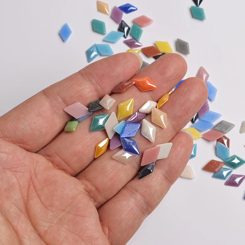 Ceramic Beads Rhombus 8x12mm Mix color DIY Craft Flatback Pearl Stones For Nail art