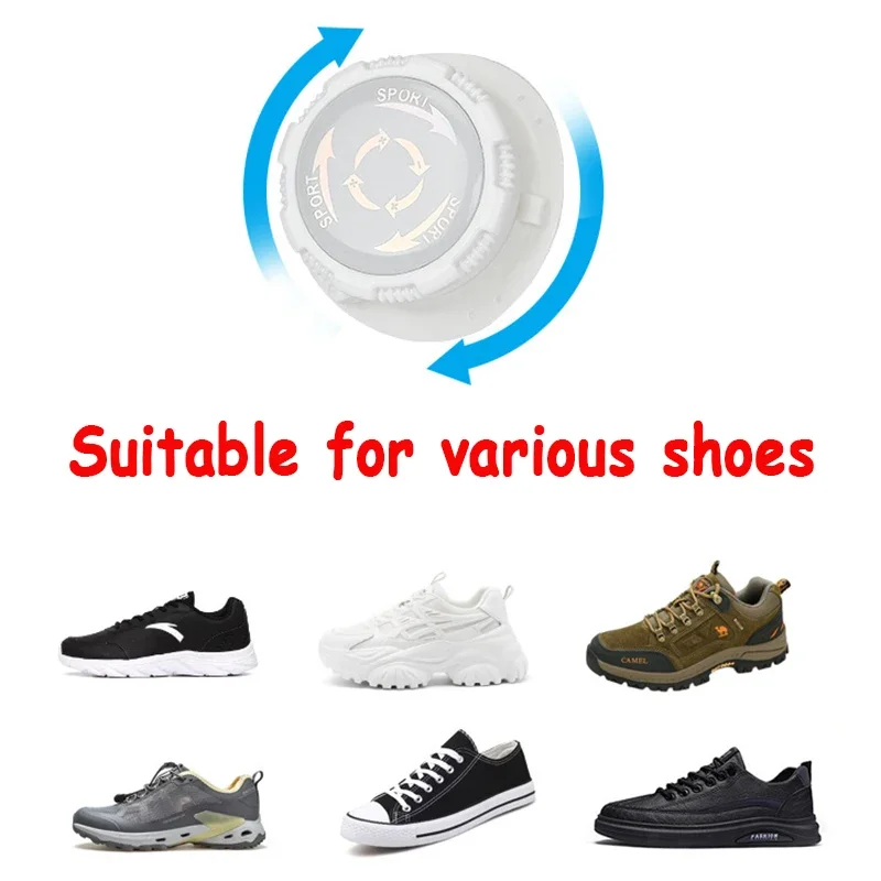 1 Paar Metalldraht drehbare automatische Schnalle Seil Sneaker Schnürsenkel für Kinder/Erwachsene ohne Krawatte Schnürsenkel Quick Lock Schnürsenkel Sneakers