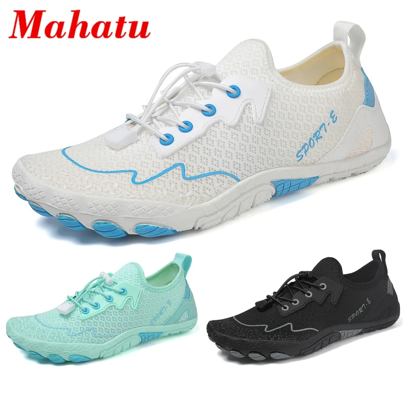 

2024 Men Women Beach Swimming Shoes Swimming Lace up Surf Quick-Drying Aqua Summer Wading Shoes Skin Sock Air Mesh Water Shoes