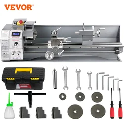 VEVOR Metal Lathe Variable Speed 1100W 750W 650W 550W Lathe 220V 110V For Precision Counter Face Turning Driling Making Threads