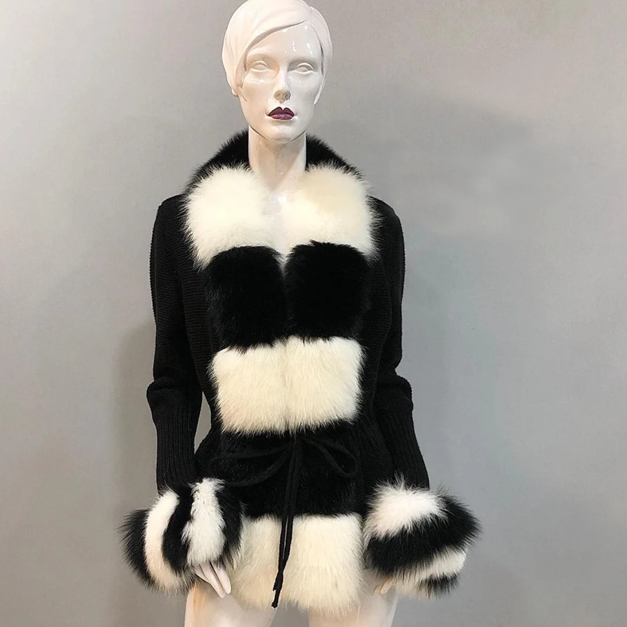 

Fur Coat Women Real Fox Fur Coat Women Cashmere Cardigan With Fur Winter Fashion Sweater Best Seller 2022