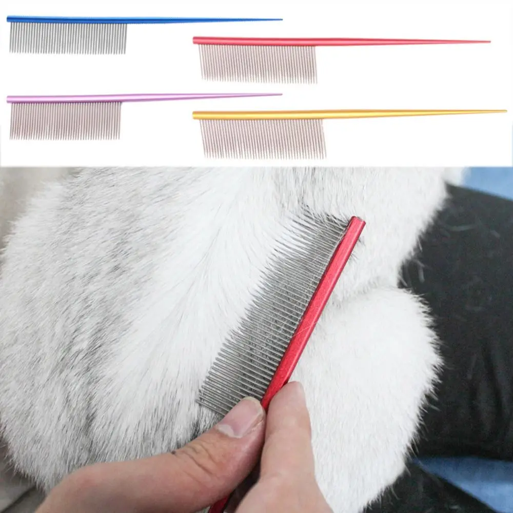 

Stainless Steel Pet Flea Comb Practical Dense Tooth Colorful Dogs Cleaning Brush Comb Non-rust Dog Grooming Comb Grooming