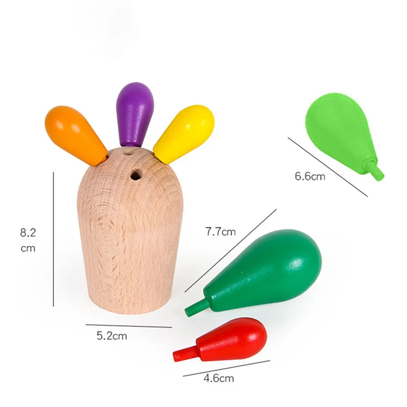 toys for Early Education Wooden Balancing Cactus Toy Removable Building Blocks for Baby Kids Developmental Intelligence Toy
