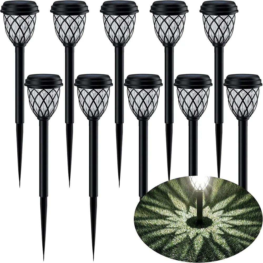 Solar Outdoor Lights Lawn Lamp Waterproof IP65 Bright Solar Garden Lights for Patio Yard Driveway Decoration Landscape led solar light string fairy light outdoor waterproof patio lights with 8 modes timer for fence christmas tree party decoration white light eu plug 50m 400 leds