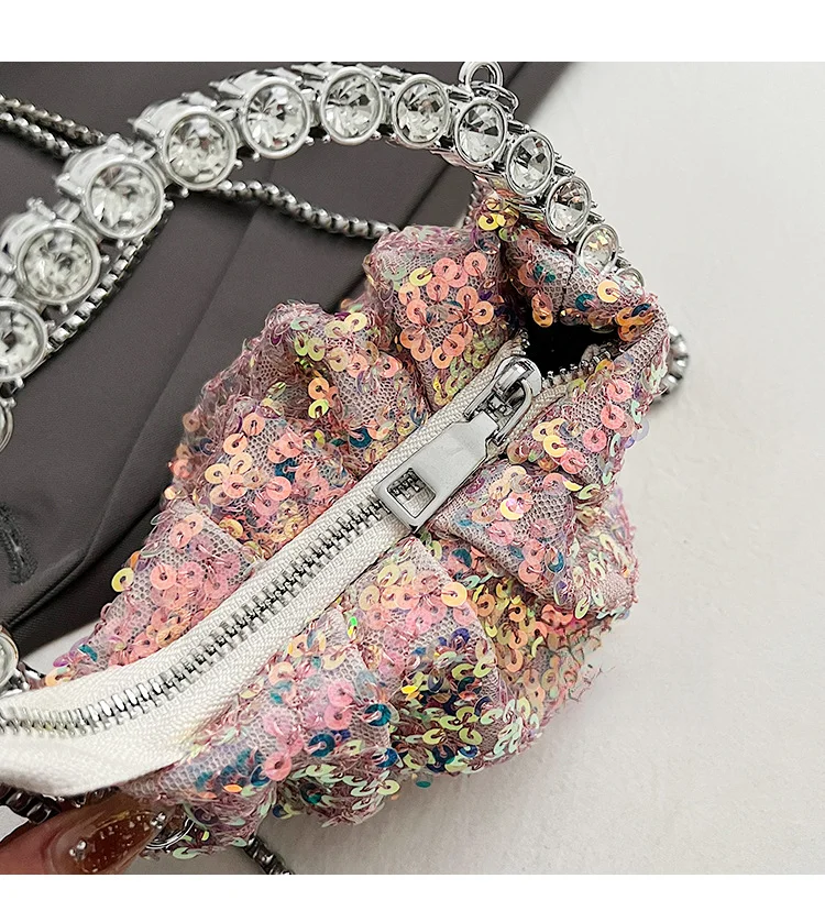 2024 Neue explosive, glänzende Diamant-Handtasche im High-End-Prinzessinnenstil mit Pailletten, elegant und vielseitig_voghion.com