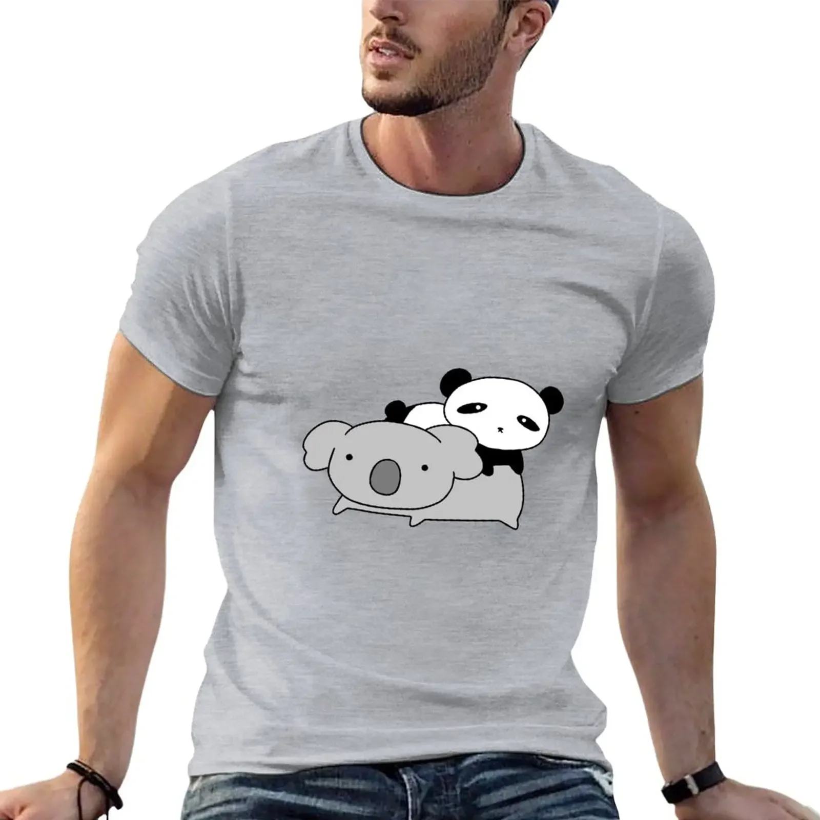 

Koala and Little Panda T-Shirt anime clothes tees mens plain t shirts