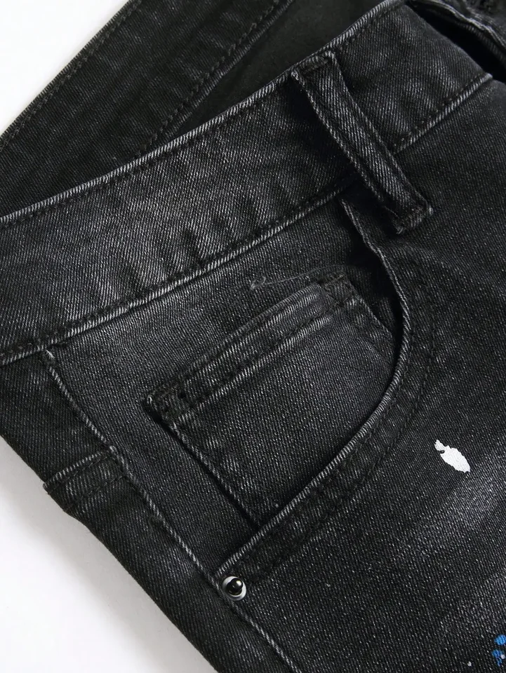 M&Catree Skinny Jeans Heren Stretch - Gescheurde Slim Fit Y2K Streetwear Denim Broek
