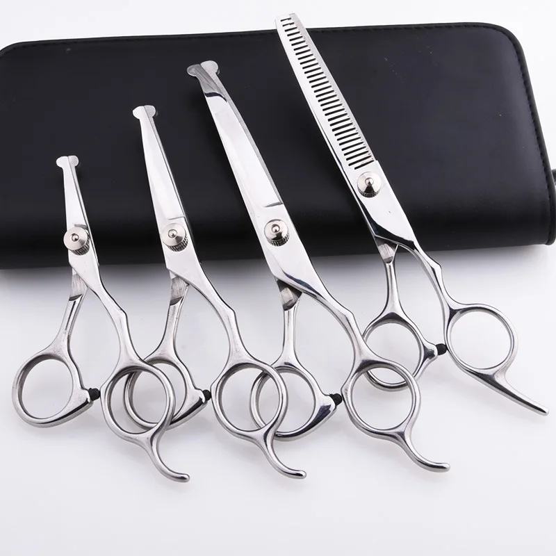 Professional Grooming Shears For Dogs Pet Hair Grooming Scissors Kit with Safety Round Tip dog grooming scissors dog grooming scissors kit