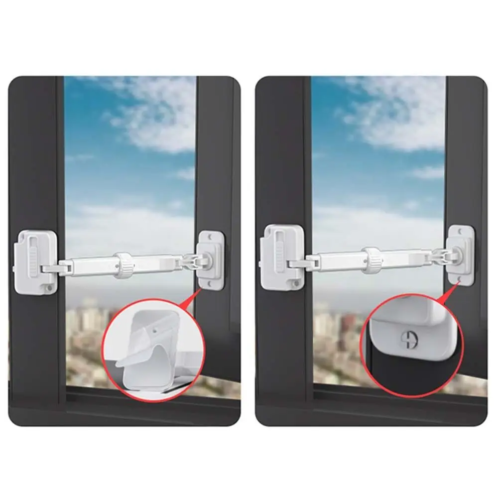 Perforation-free Window Stopper Window Latch ABS Sliding Flat Window Child Safety Lock Anti-theft Sliding Window-Lock