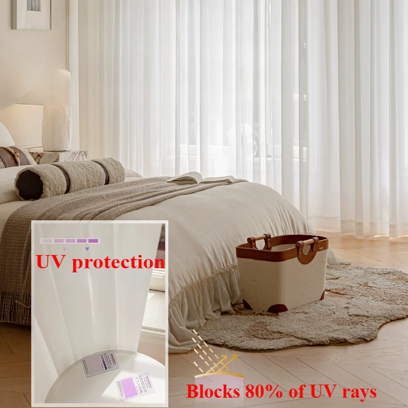 S Fold Wavy Sheer Curtains Good Quality White Tulle Window Curtains for Living Room Bedroom Dining Chiffon Bedroom Door Screen 5