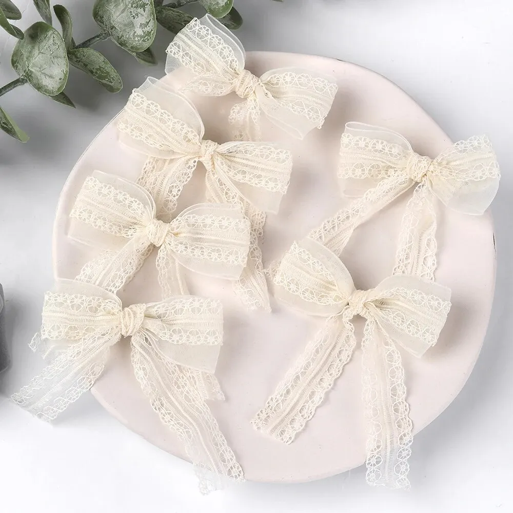 6 stücke elegante Spitze Bogen Haars pangen für Mädchen Fee Bogen Haars pange für Frühling und Sommer Kinder Kopf bedeckung Mädchen Haar Accessoires