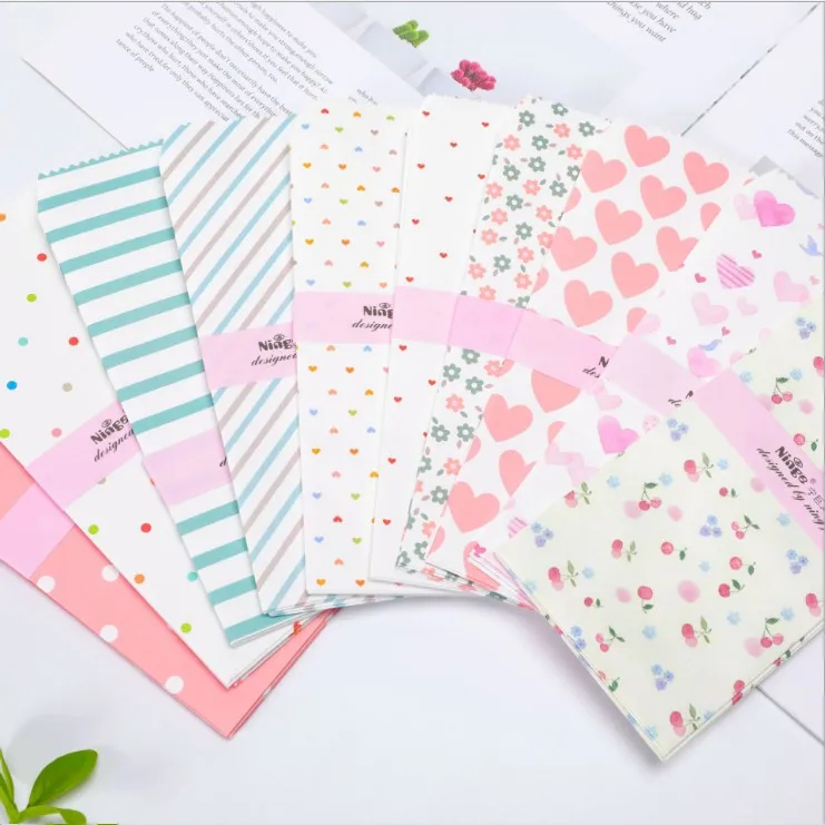 100pcs student gift stationery letter stripe love polka dot DIY