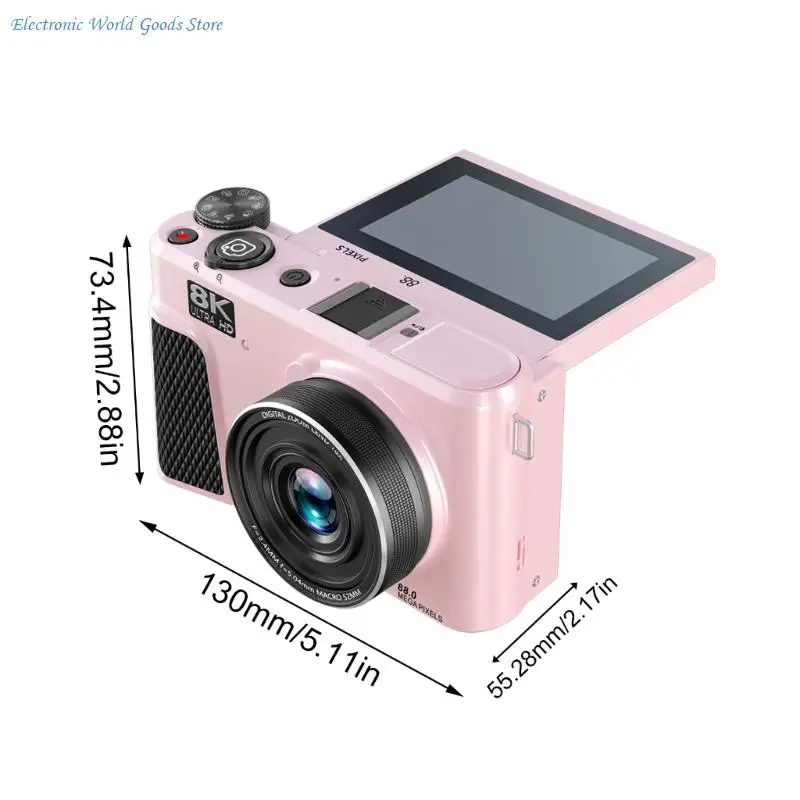 동영상 블로깅용 A3PD 88MP 디지털 카메라 8K 녹화 18배 디지털 줌 플립 스크린