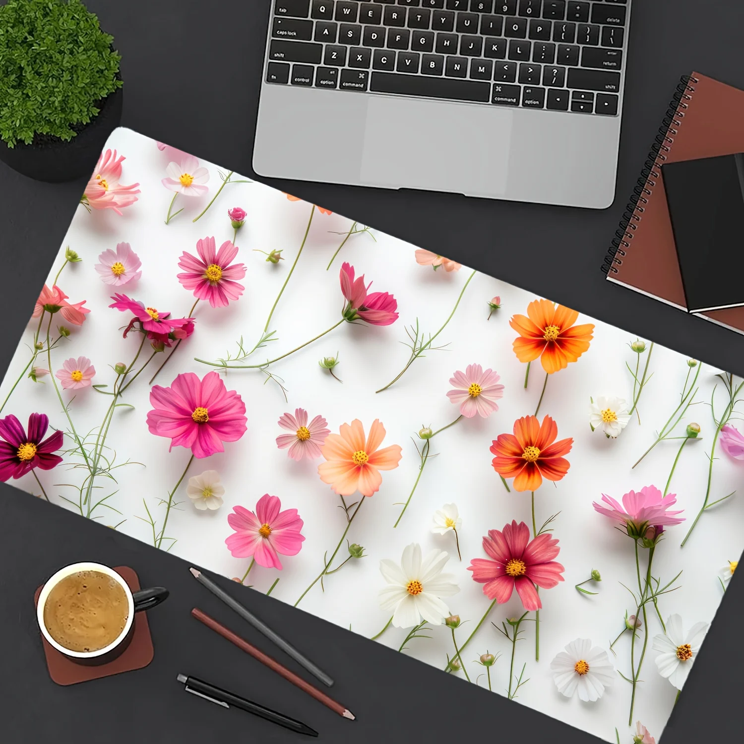 Non slip rubber base floral mouse pad