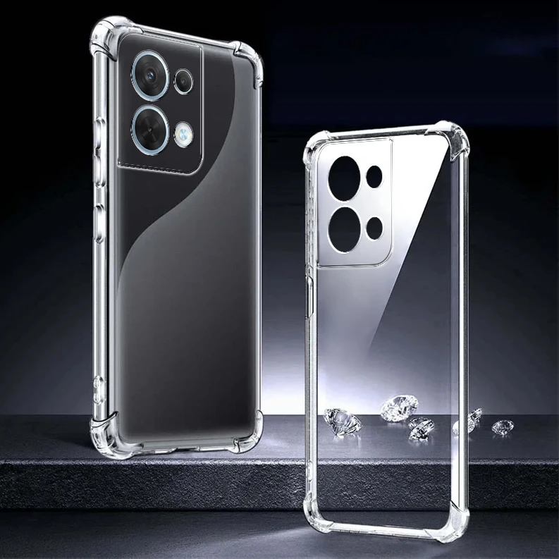 Shockproof Transparent Silicone Cover for OPPO Reno 8/8 Pro 5G – Protective Coque s