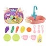 Kids Kitchen Sink Toys Simulation Electric Dishwasher Mini Kitchen Food Pretend Play House Toy Set Children Role Play Girl Toys 3