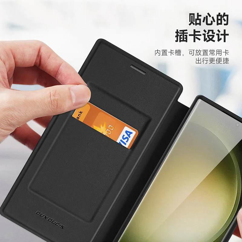 Dux Ducis For Magsafe Strong Magnetic Wireless Charging Wallet Cases For Samsung Galaxy S24 Plus S23 Ultra Back Sleeve Cover