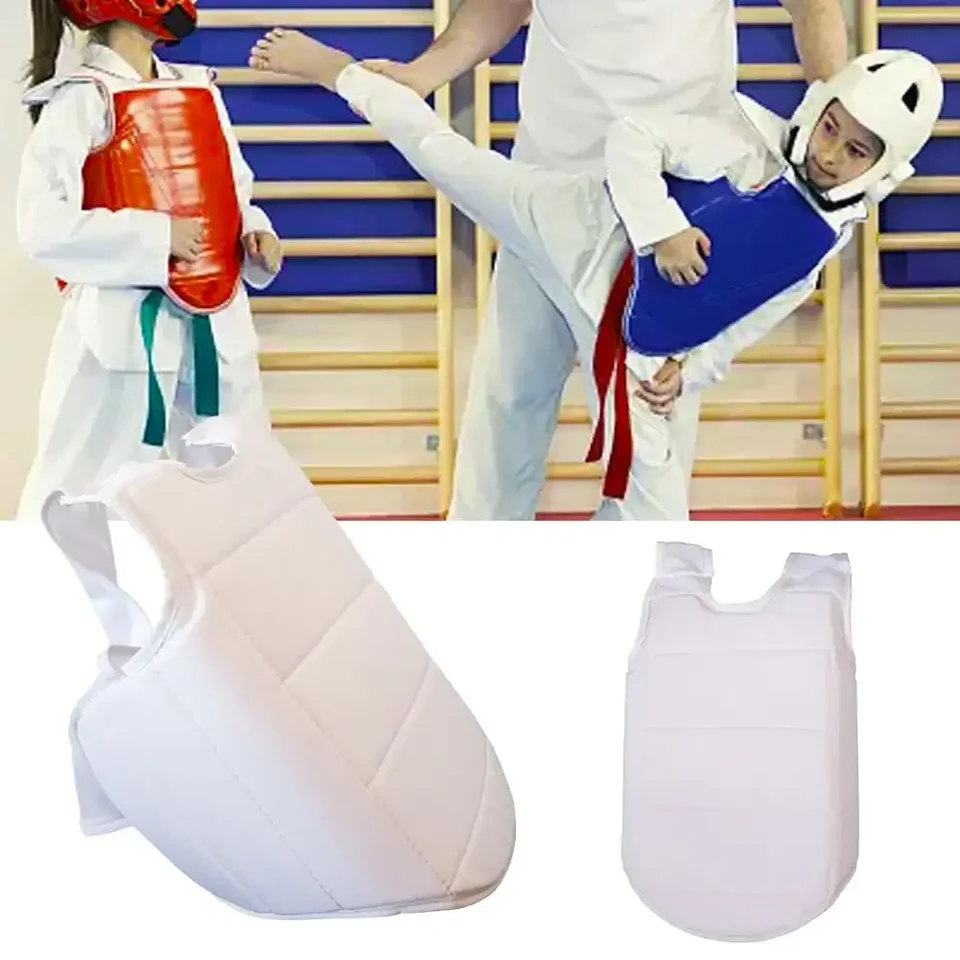 Karate Chest Guard Sanda Women Men Kids Protection Pad Sparring Training Kickboxing Taekwondo Protector Vest Black L - View #10