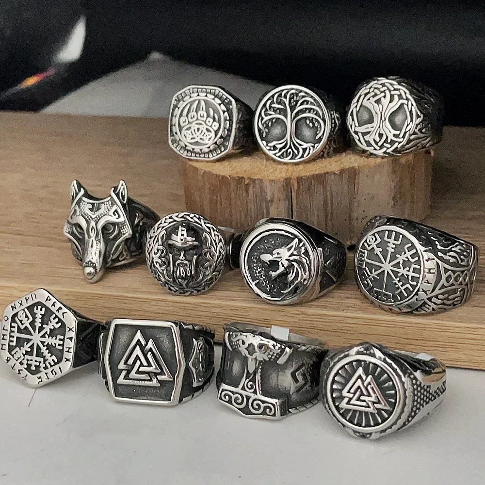 TEAMER Tree Of Life Ring - Stainless Steel Viking Celtic Knot Ring For Men - View #8