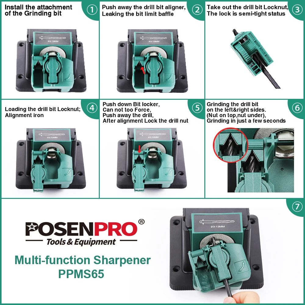 POSENPRO electric multifunction sharpener 65W, knife sharpener, twist ...
