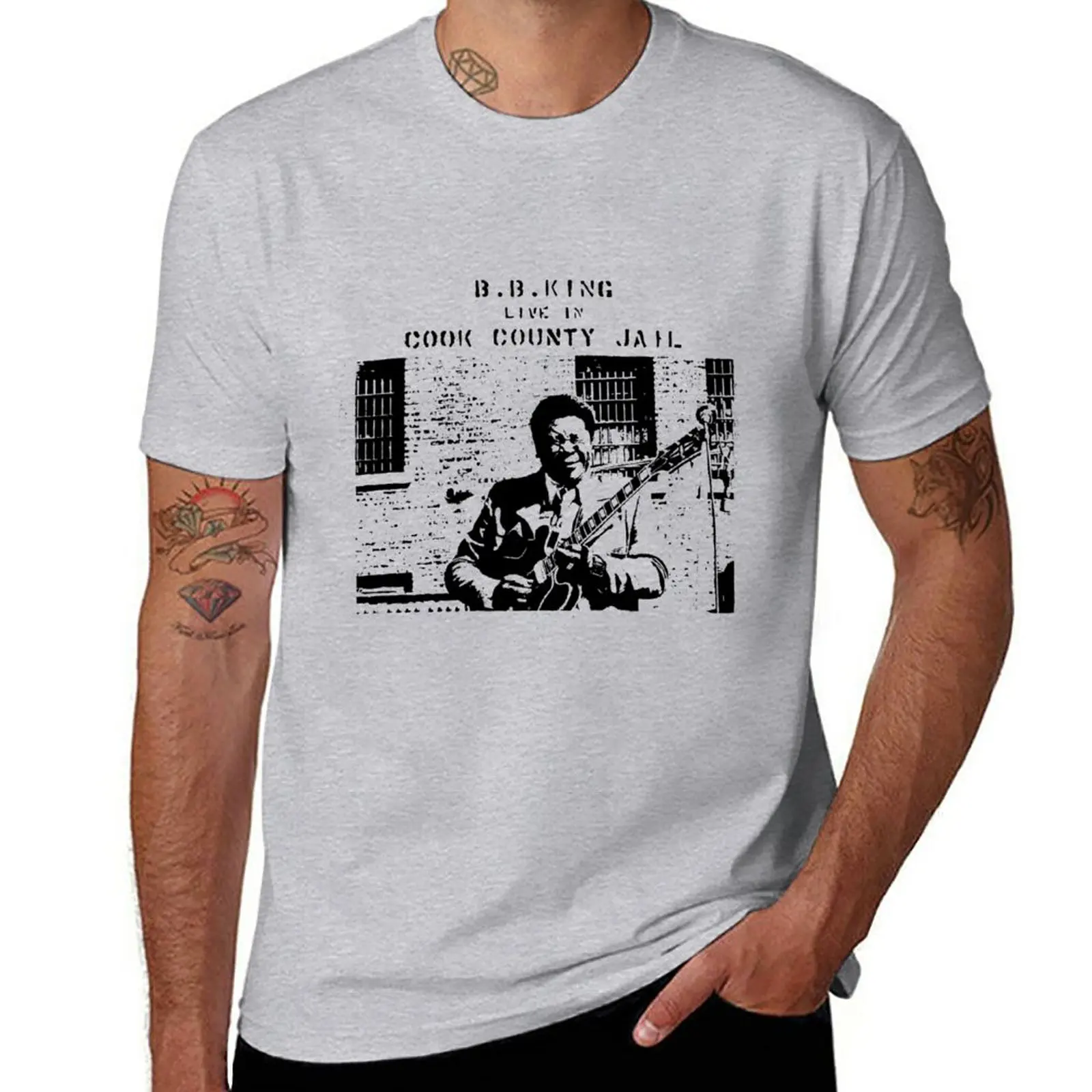 

BB KING LIVE T-Shirt sweat blanks funnys tees Short sleeve tee men