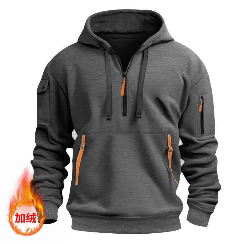 Mens Thick Warm Winter Sweatshirts Hooded Coat
