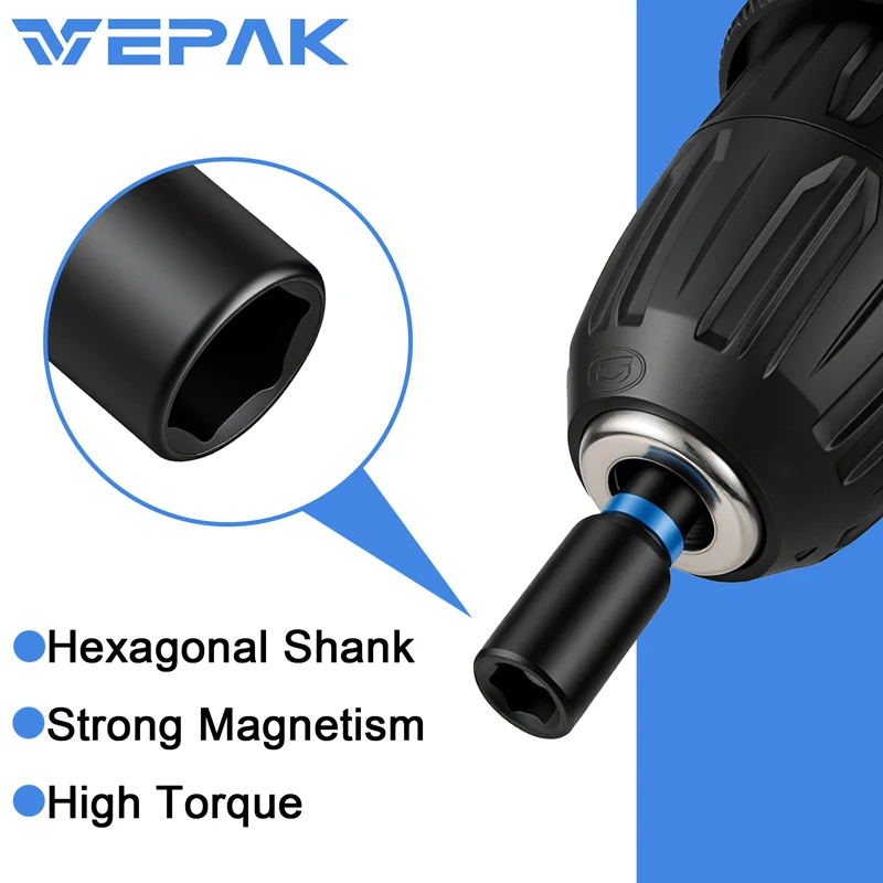 VEPAK VP14806 VP14808 VP14810 마그네틱 슬리브 너트 드라이버 48MM 컴팩트 6MM 마그네틱 육각 핸들 공구 액세서리