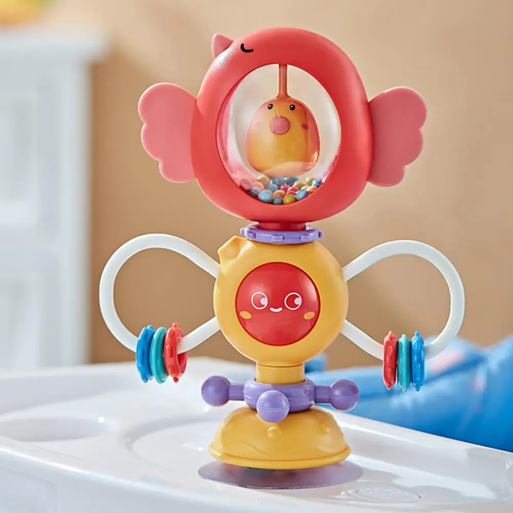 

Baby Bath Toy Cute Rotating Music Sensory Toy Baby Rattle with Suction Cup Chair Desktop Activity Bath Spinner Children's Gift