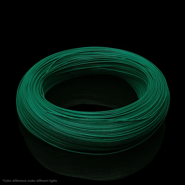 5/10M UL1332 PTFE Wire FEP Plastic Insulated High Temperature Electron Cable For 3D Printer 28/26/24/22/20/18/16/14/13/12/10AWG Green