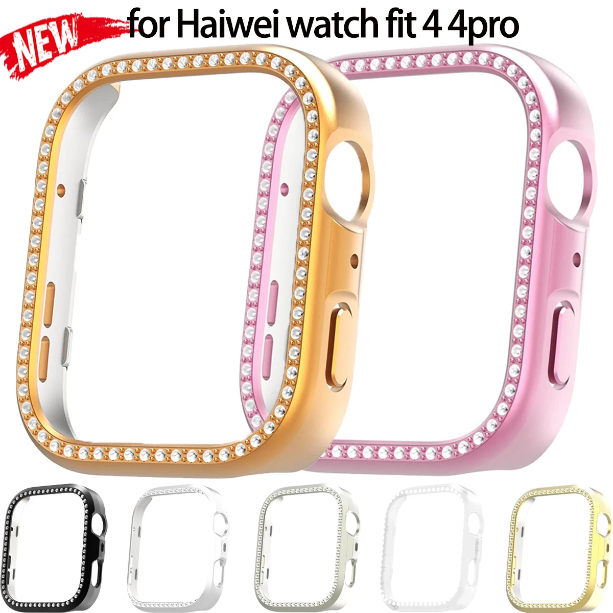 Diamond-Embellished All-Around Protective Watch Bumper Cover
