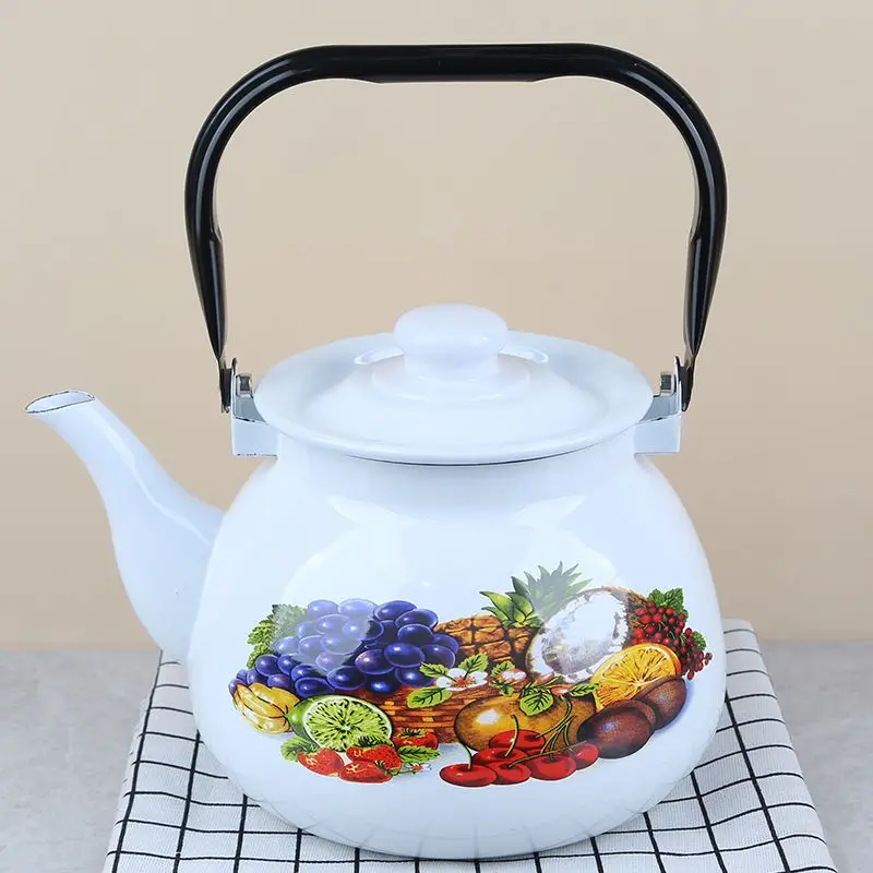 1.5L Porcelain Enamels Cute Teapot Kettle Coffee Milk Teapot Medicine Pot  Induction Cooking Gas Universal Household - AliExpress