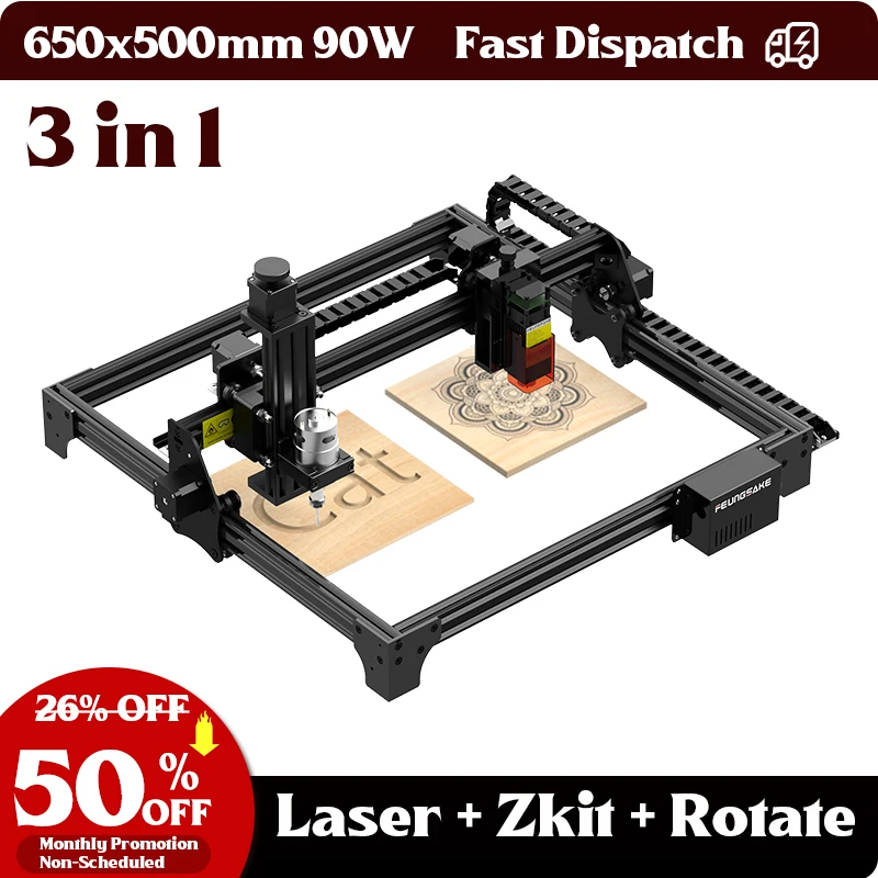 90W Laser Cutting Machine For Wood Engraver Metal Laser Engraving