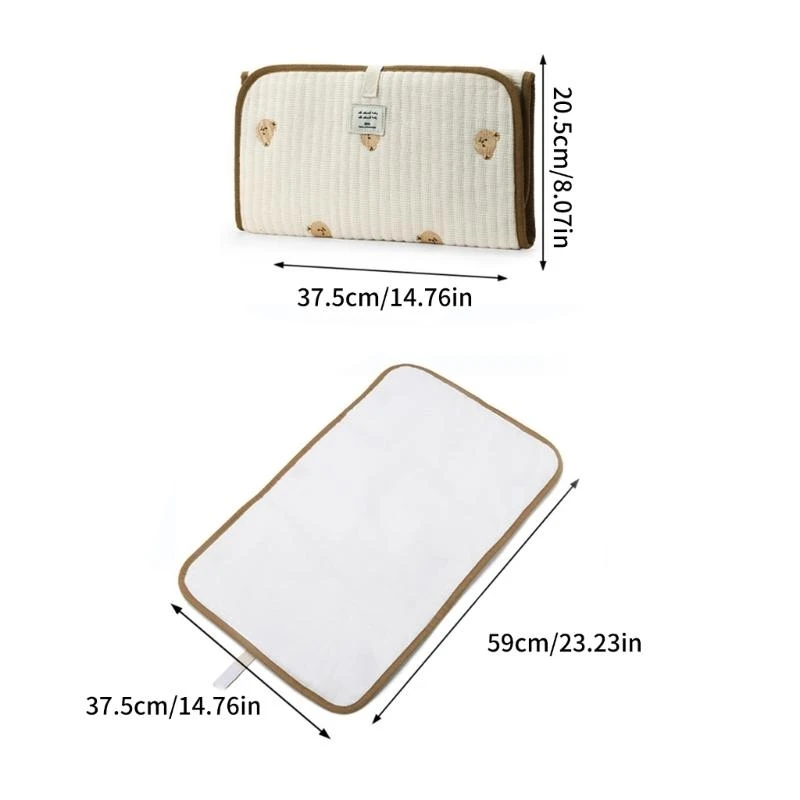 G2TC Cartoon Baby Changing Mat Embroidery Urine Changer Pad Water Proofing Fabric