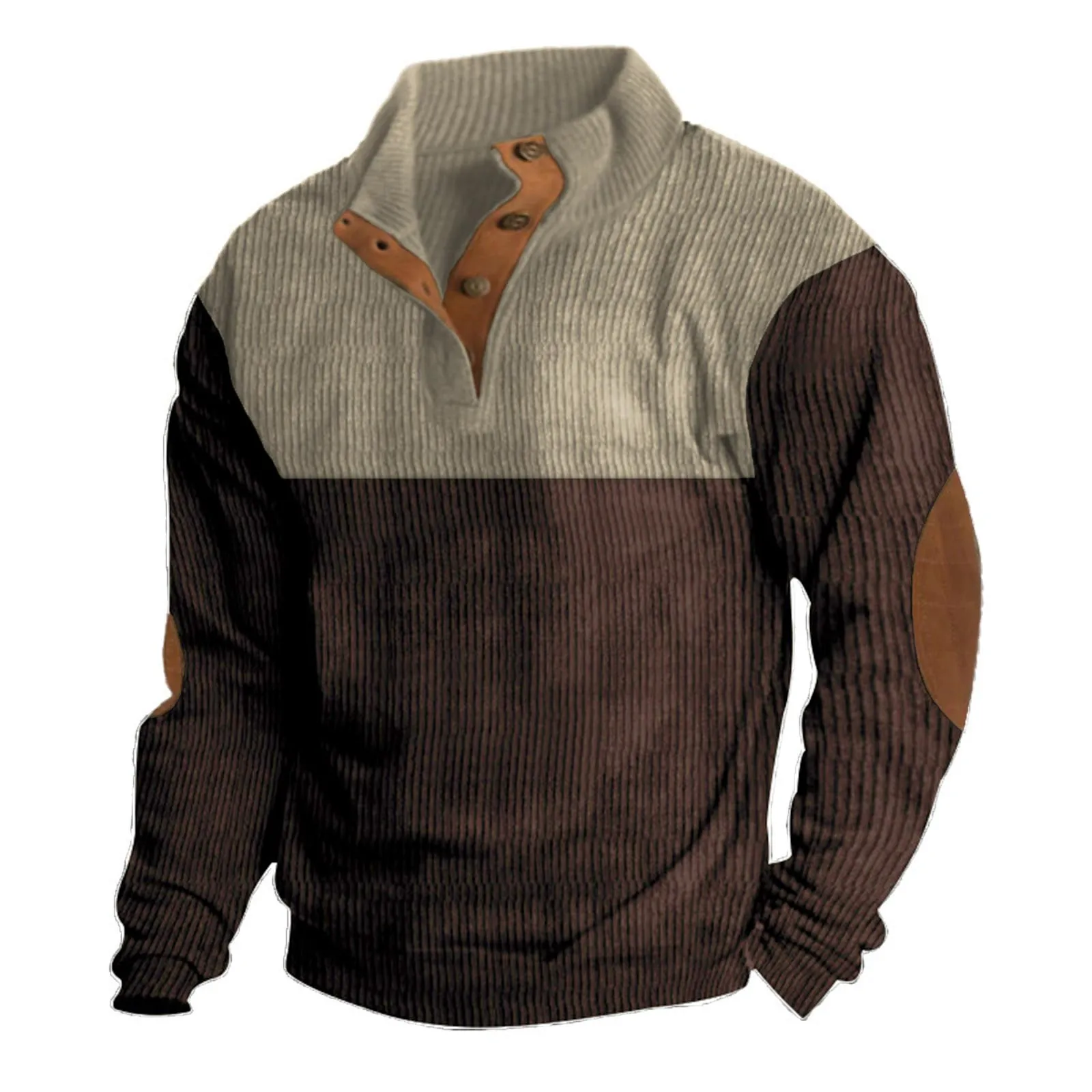 

Свитшот мужской с длинным рукавом и воротником-стойкой, винтажный Свободный пуловер в стиле пэчворк, Повседневная Уличная толстовка, большие размеры, весна-осень
