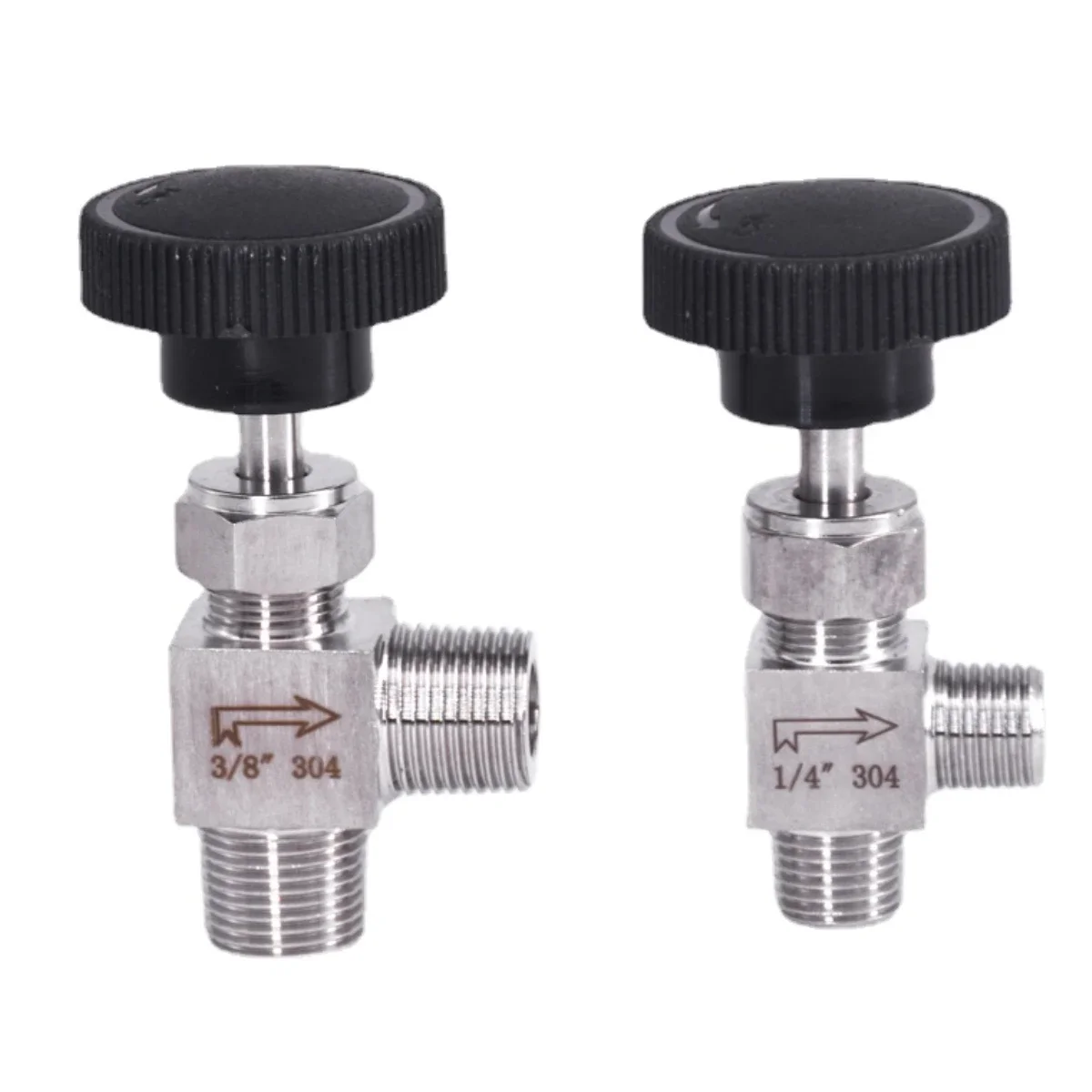 

1/8" 1/4" 3/8" 1/2" BSP NPT Male Elbow 90 Degree Angle Needle Valve Crane Elbow 304 Stainless Flow Control Water Gas Oil