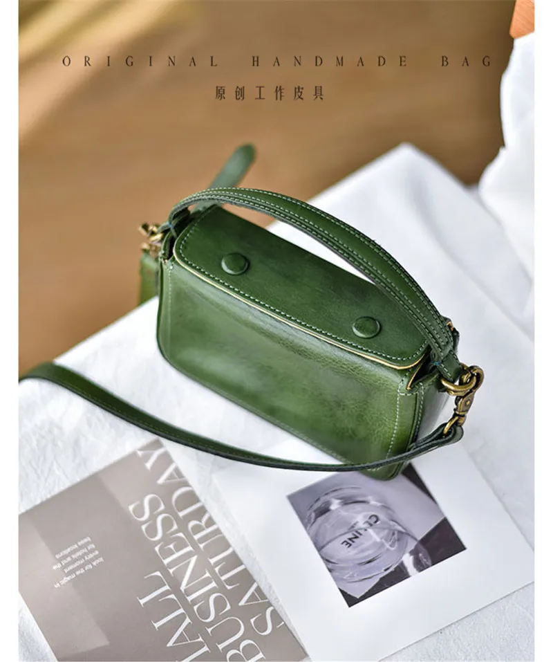 PNDME einfache Vintage-Handtasche für den täglichen Gebrauch, Party, Luxus, echtes Leder, Damenhandtasche, lässige Designer-Umhängetasche aus weichem Rindsleder – Detail 6