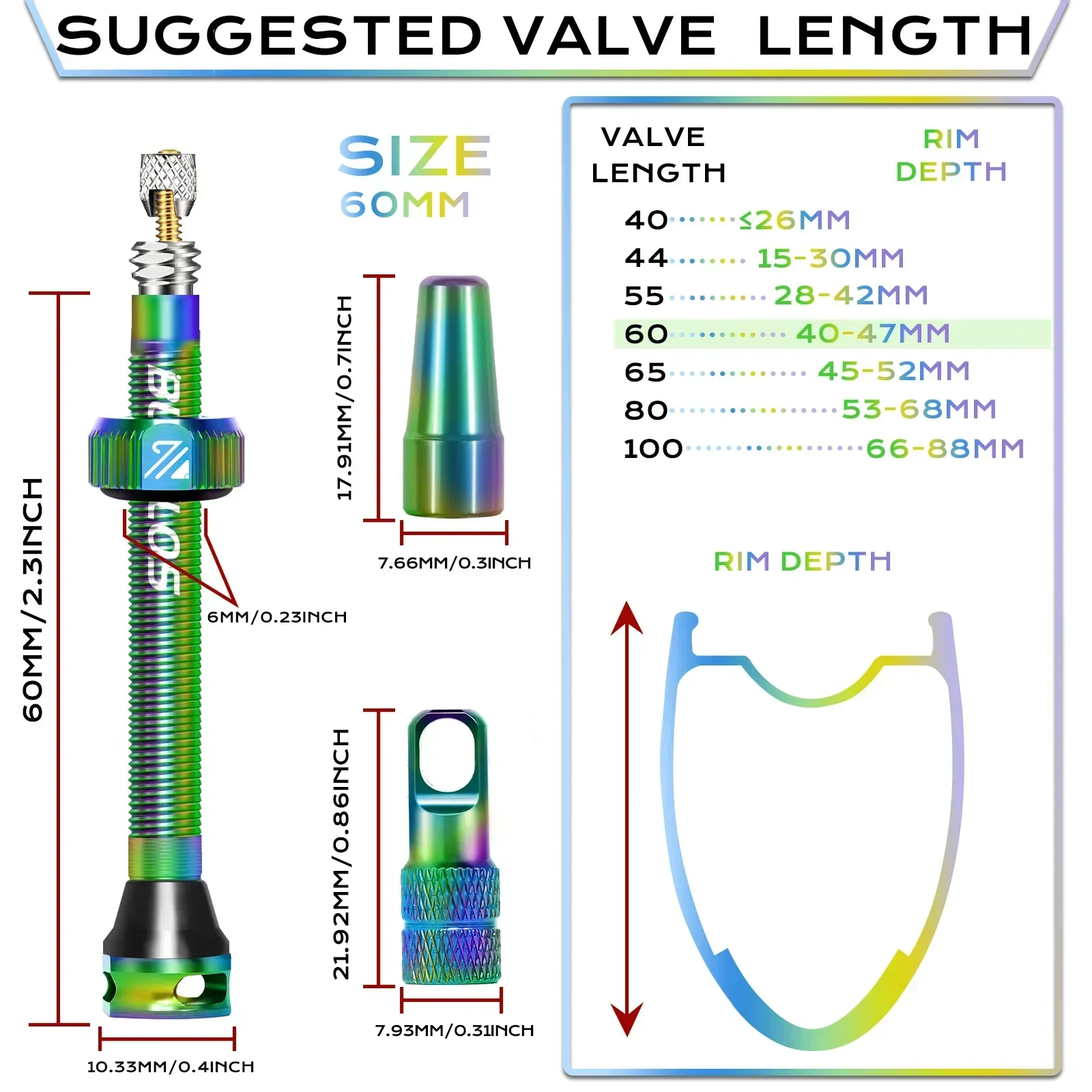 Road MTB Tubeless Tire Presta Valve 40/60mm F/V Air Valve Stem Core Removable Tubeless Bike CNC Aluminum 44 55mm bicycle tubeless valve bicycle valve bicycle air valve air tyre valve stem