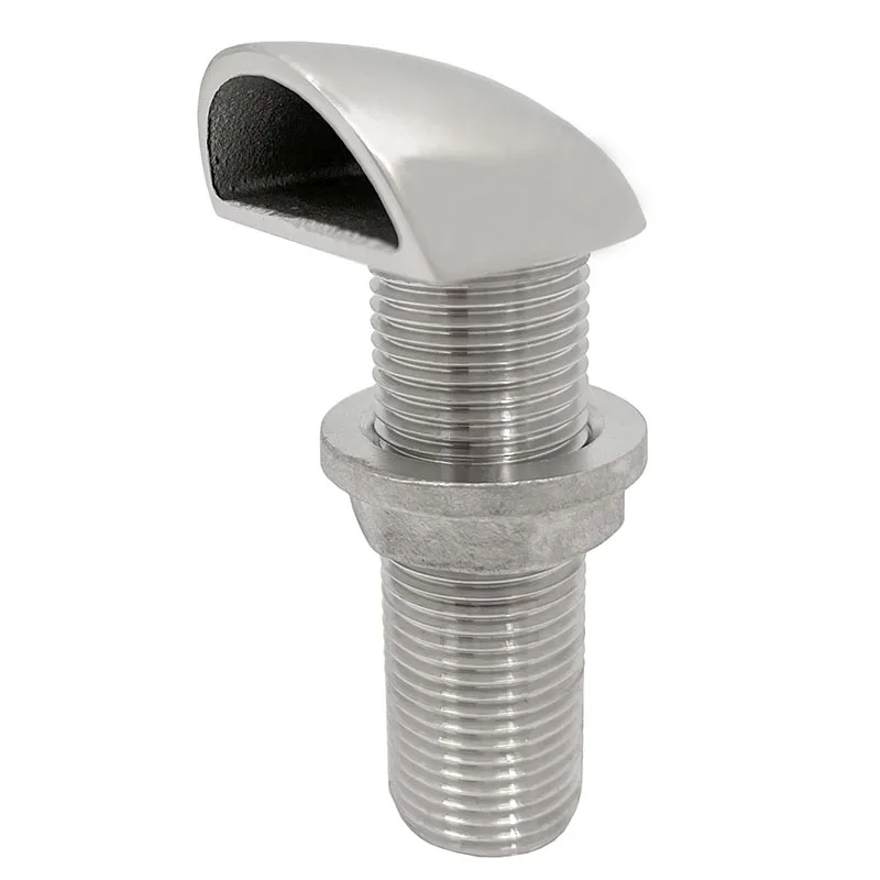 Boat Drain Pipe Thru Hull Connector Stainless Steel Straight Hose Barb Fitting for Yacht Truck Car