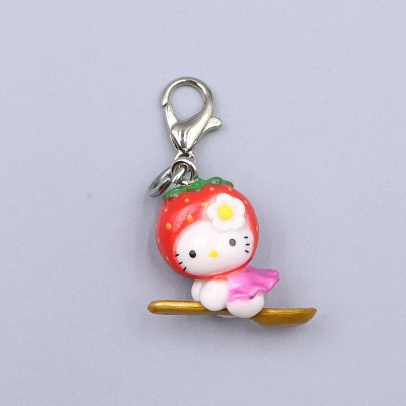 Kawaii Hello Kitty cute KT cat keychain pendant bag zipper phone chain decoration cake pendant anime women accessories