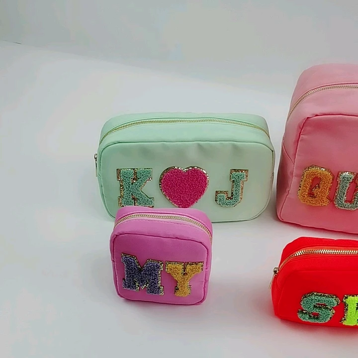 New Waterproof Nylon Durable Toiletry Bag Cosmetic Bag Solid Color Female Makeup Bag Travel Toiletry Beauty Makeup Bag Organizer 2