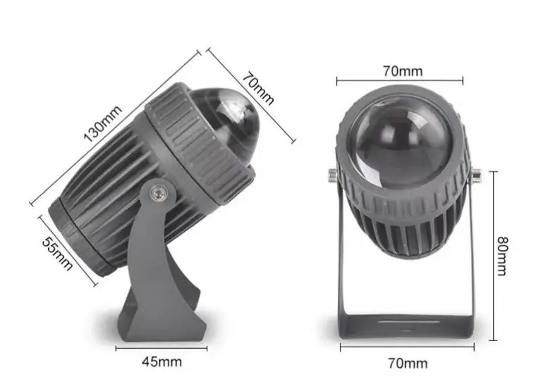 10W RGB/RGBW DC12V WS2811-RGB/UCS2904-RGBW(3000K) LED Pixel Spotlight Addressable 5 degree Beam Light IP67 3Pin in and out
