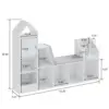 Vabches kids Bookcase with Seat Cushion Children's Bookshelf with 7 Open Storage Cubbies&3-Tier Book Organizer Toy Storage Chest 2