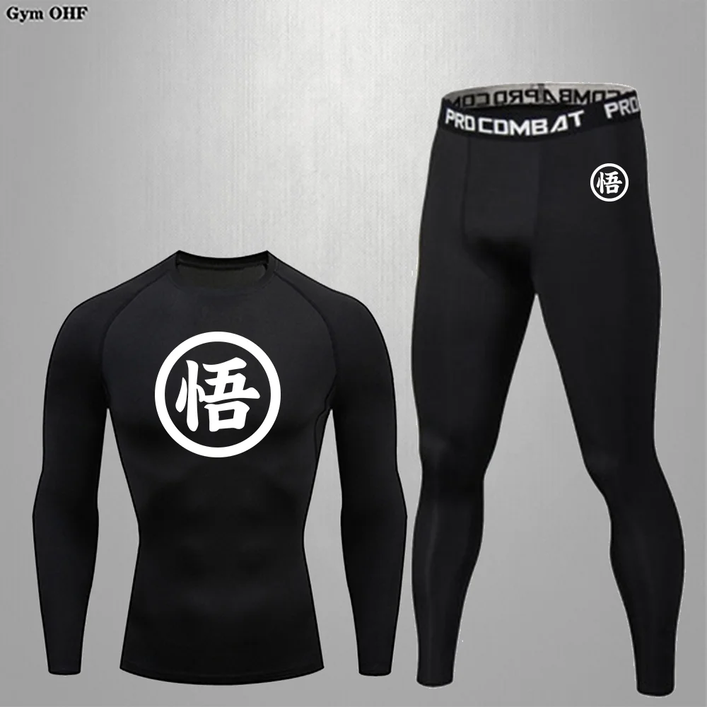 Compression Training Set Running Fast Drying Compression Clothes Autumn Sports T-shirts Fitness Badminton Training Clothes 3