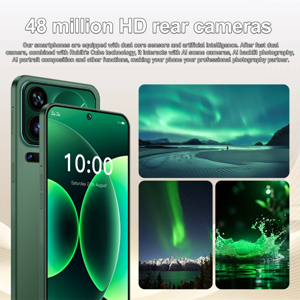 K-Touch Hot Smartphone 5G For M18 Pro Max Mobile Phones 22G+2TB Cheap Cell Phone Android Unlocked 7800mAh Battery 5G Dual Sim Card 48MP+16MP 7.3 Inch HD Full Display Face Recognition Android 15 Cell Phone
