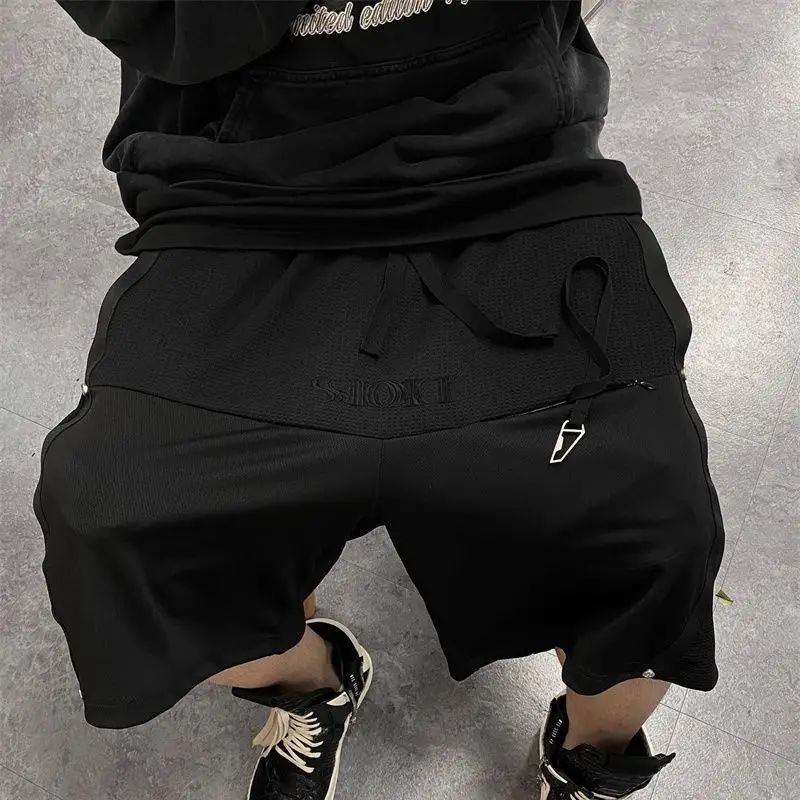 

Undermycar 2023SS High Street Fashion Brand High Quality Drawstring Double Layer Breathable Shorts Black