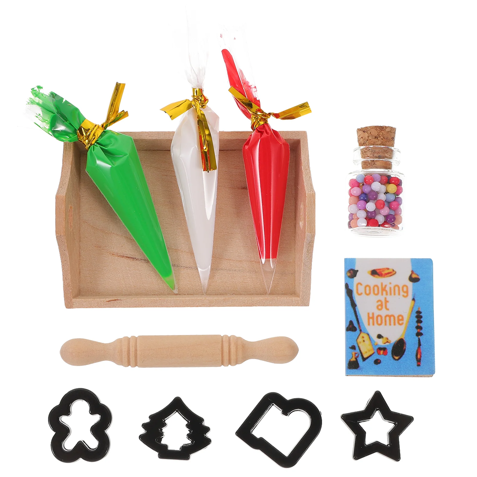 

Miniature Baking Pan Kitchen Utensils Scene Decor House Props Tiny Accessories Wood Micro Ornaments