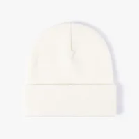 Зимняя вязаная шапка с принтом логотипа, сохраняющая тепло, холодная шапка унисекс, однотонная шапка в стиле хип-хоп, вязаная крючком шапка с черепом — изображение 2