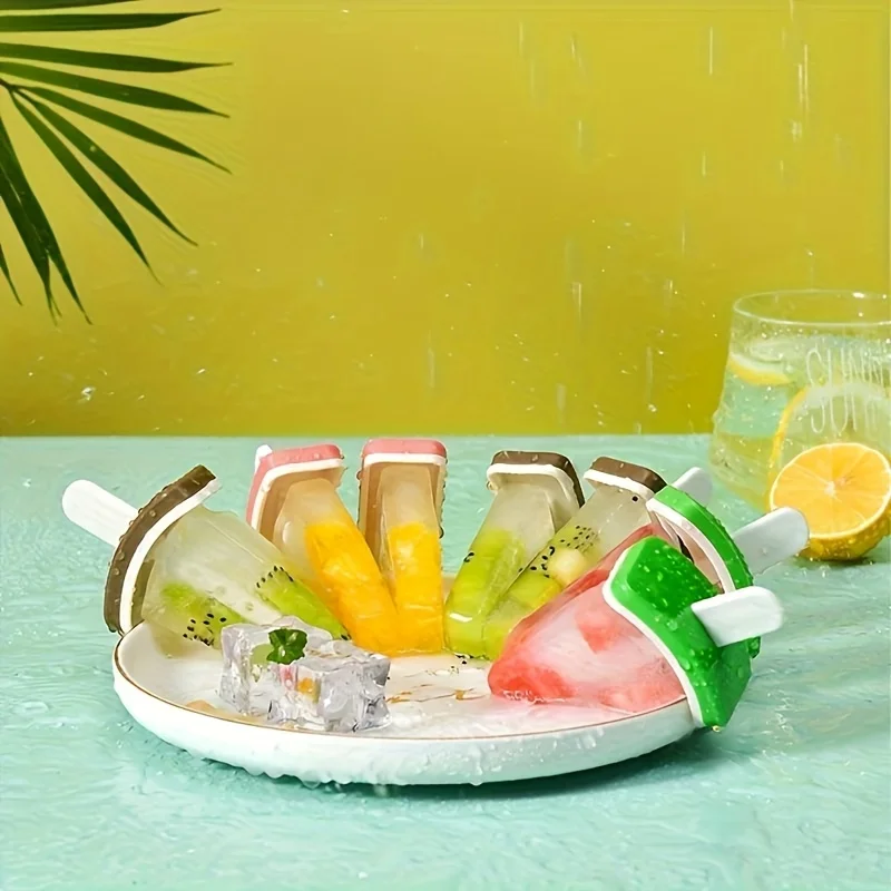 1 PC Creative Cartoon Watermelon Ice Grid Fruit Popsicle Mold DIY Non Silicone Homemade Popsicle with Lid Ice Cream Mold