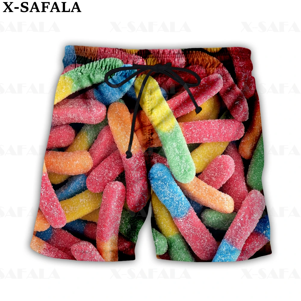 

Candy Chocolate Sugar Colourful Sweet Swimming Shorts Summer Beach Holiday Shorts Men's Swimming Beach Pants Sports Half Pants-7